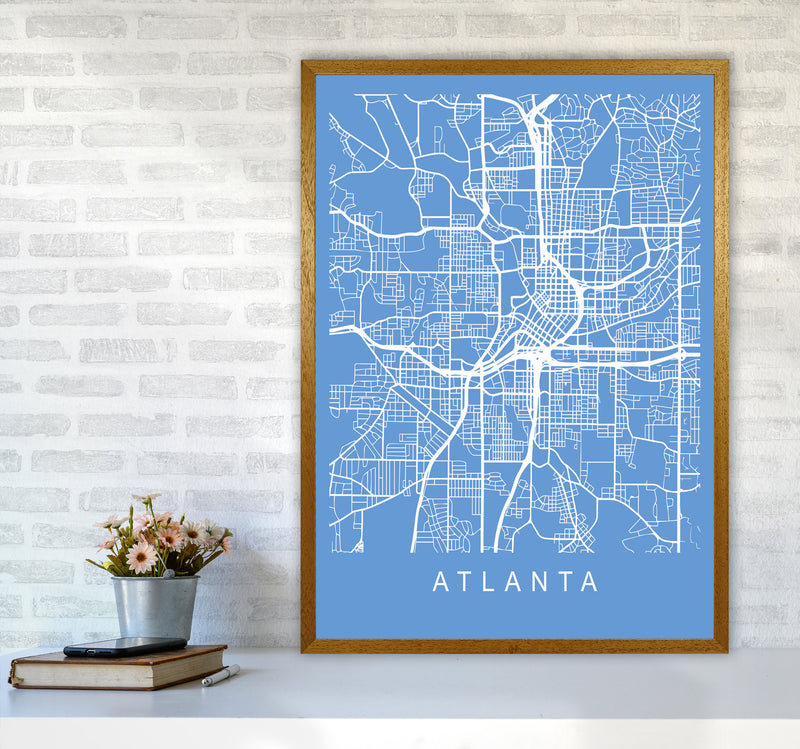 Atlanta Map Blueprint Art Print by Pixy Paper A1 Print Only