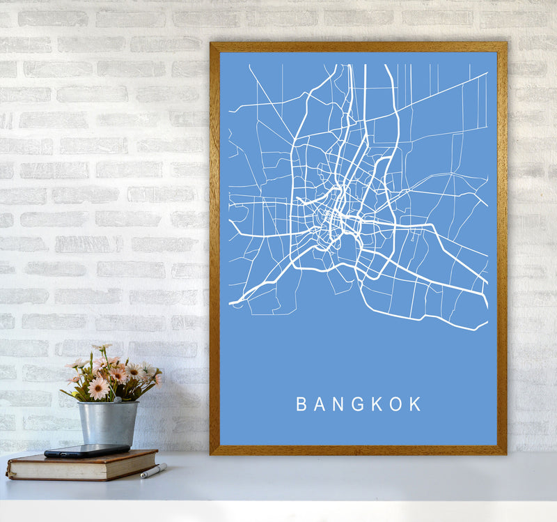 Bangkok Map Blueprint Art Print by Pixy Paper A1 Print Only