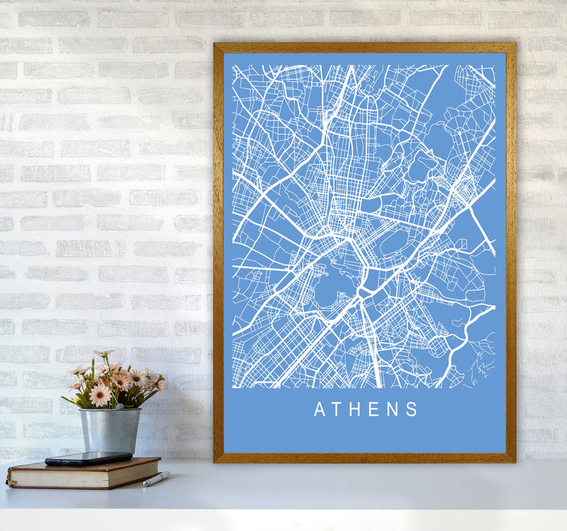 Athens Map Blueprint Art Print by Pixy Paper A1 Print Only