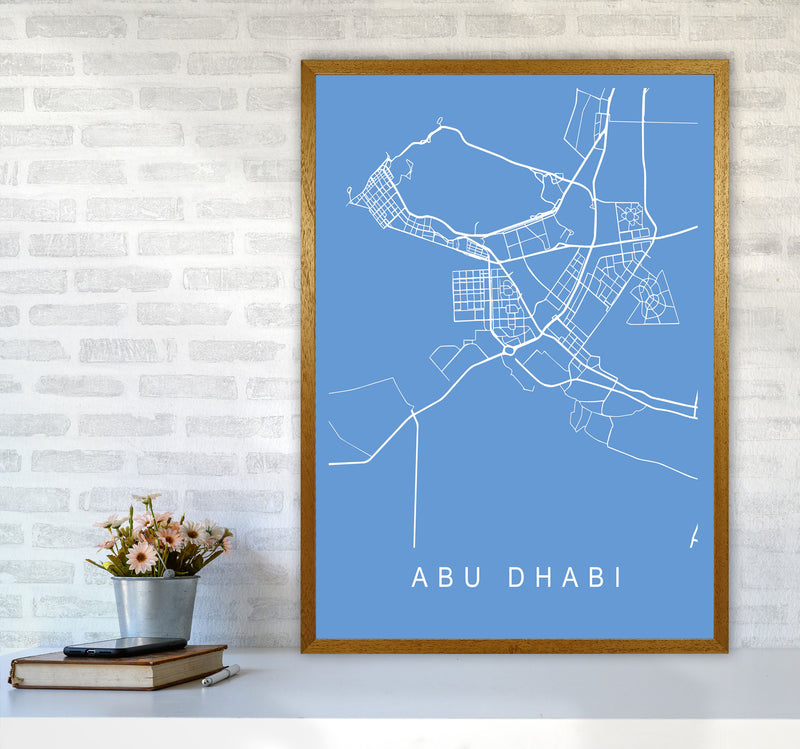 Abu Dhabi Map Blueprint Art Print by Pixy Paper A1 Print Only