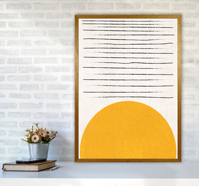 Sun lines mustard Art Print by Pixy Paper A1 Print Only
