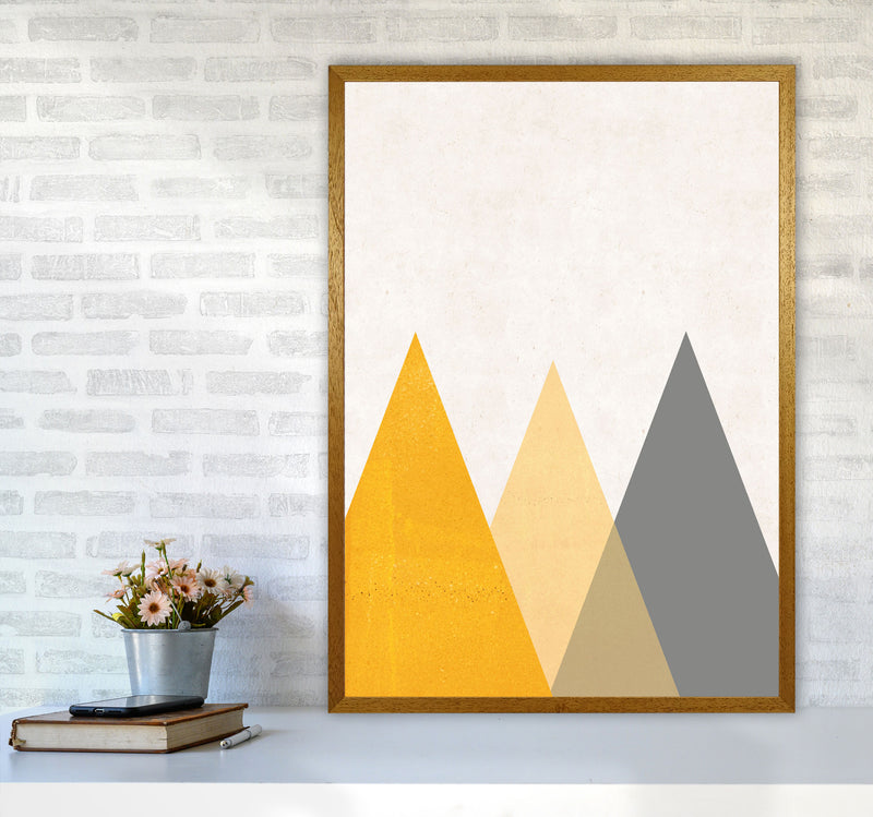 Mountains mustard Art Print by Pixy Paper A1 Print Only