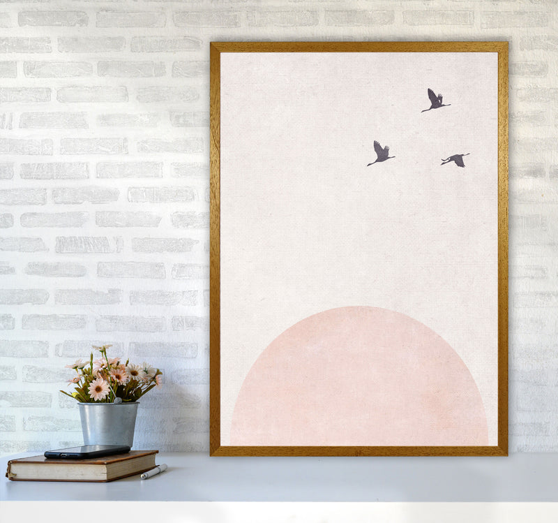 Rising sun pink cotton Art Print by Pixy Paper A1 Print Only