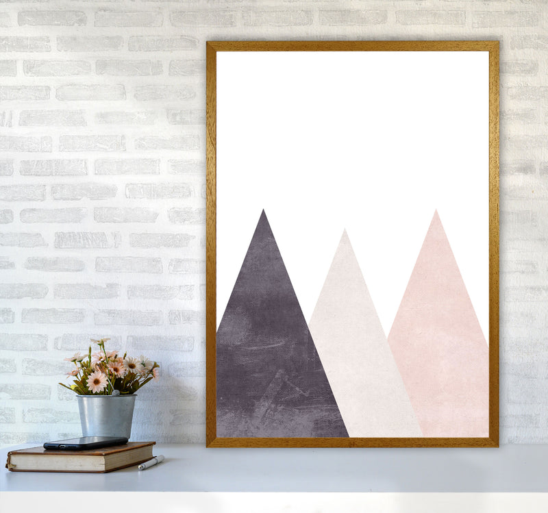 Mountains pink cotton Art Print by Pixy Paper A1 Print Only