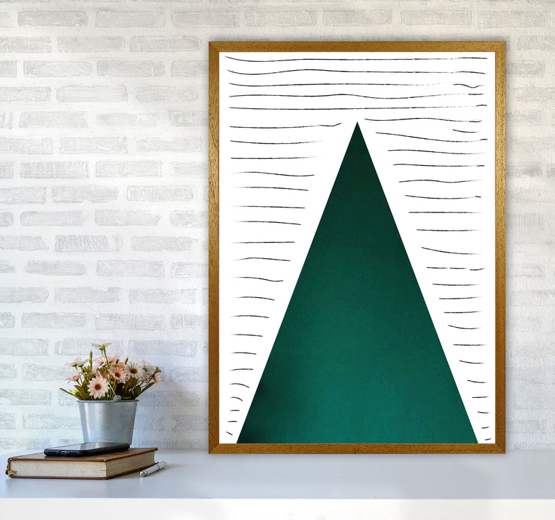 Mountain lines emerald Art Print by Pixy Paper A1 Print Only
