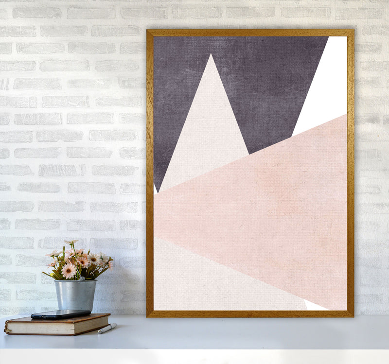Large triangles pink cotton Art Print by Pixy Paper A1 Print Only