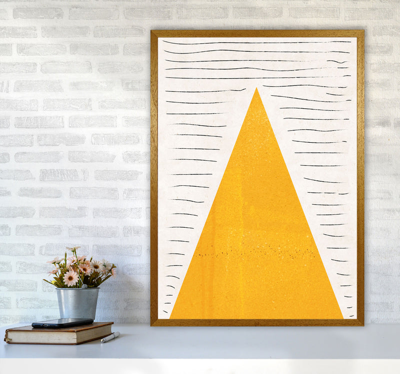 Mountains lines mustard Art Print by Pixy Paper A1 Print Only