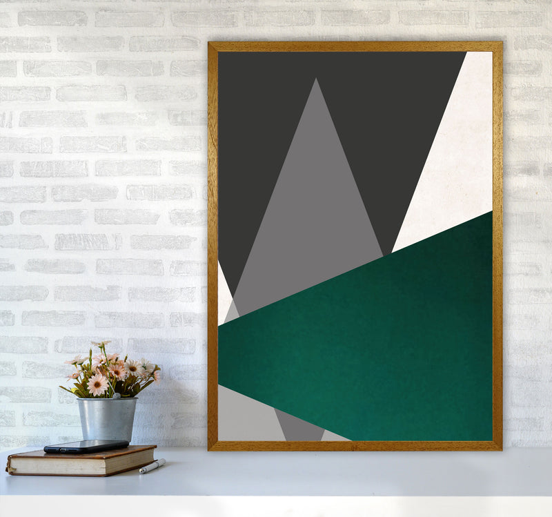 Large triangles emerald Art Print by Pixy Paper A1 Print Only