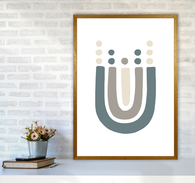 Inspired Upside Down Natural Rainbow White Art Print by Pixy Paper A1 Print Only