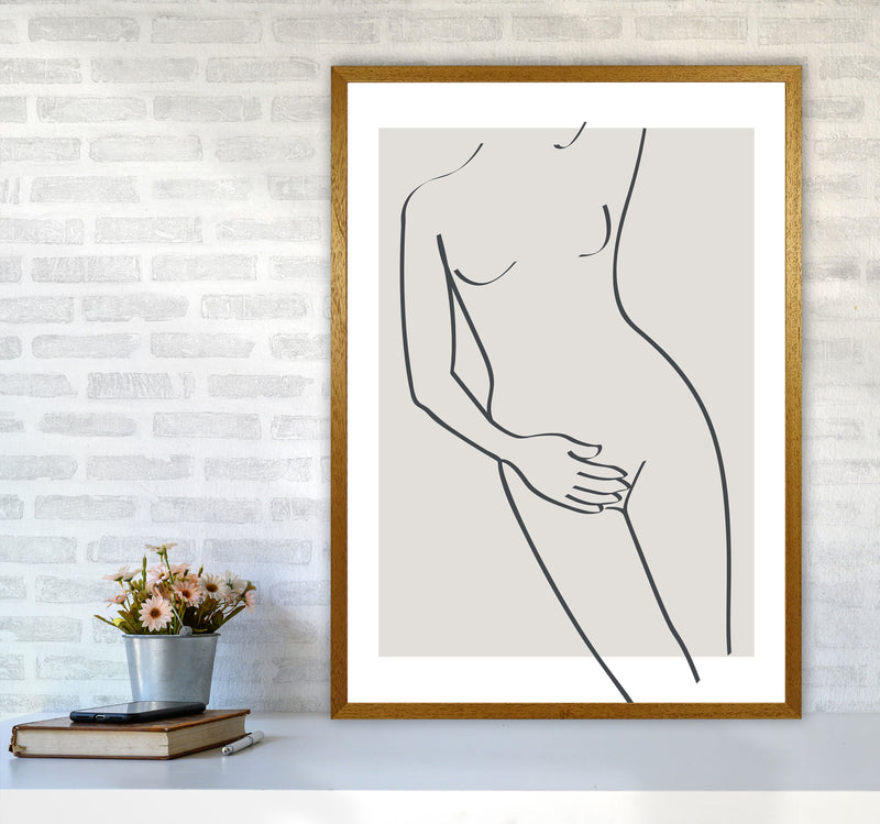 Inspired Stone Woman Line Art Black Art Print by Pixy Paper A1 Print Only