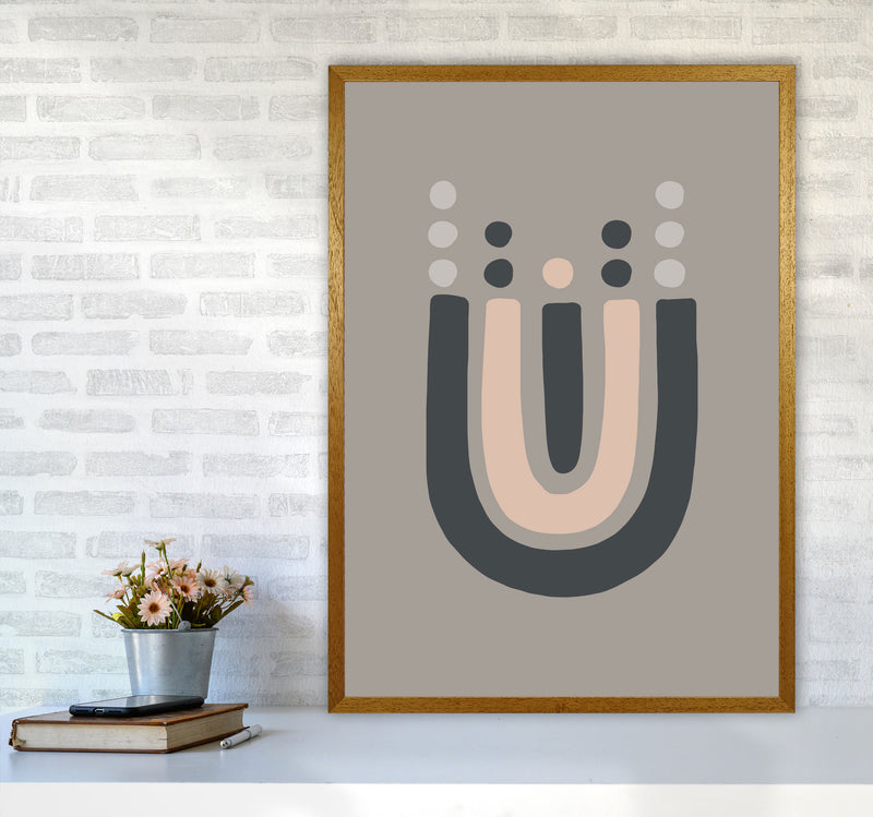 Inspired Upside Down Natural Rainbow Taupe Art Print by Pixy Paper A1 Print Only