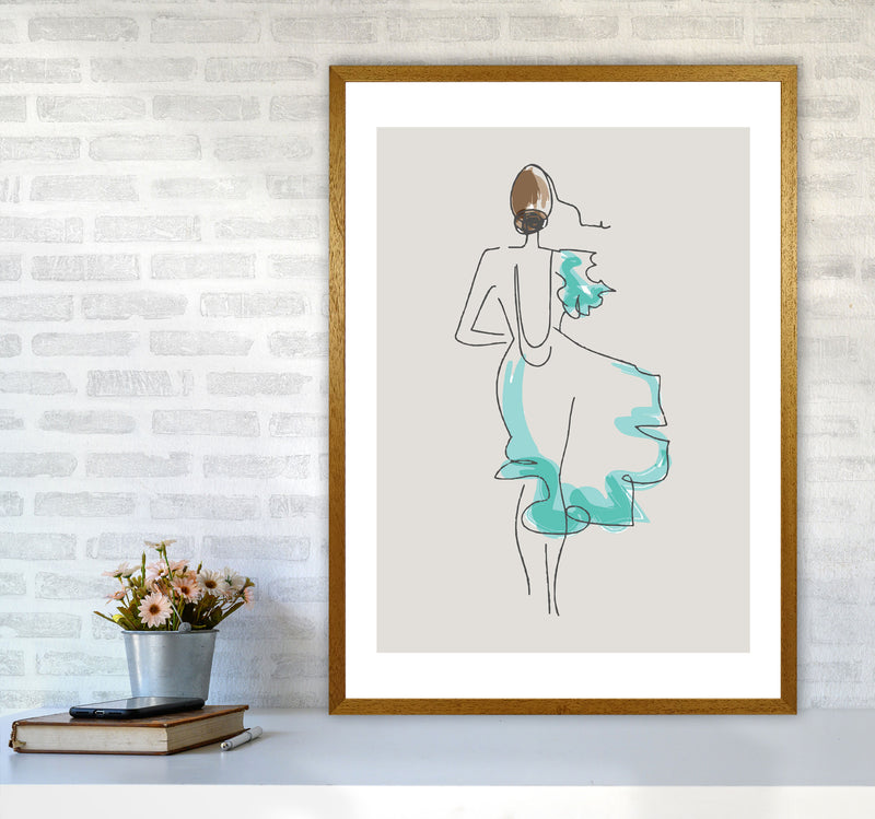 Inspired Stone Woman in Dress Line Art Art Print by Pixy Paper A1 Print Only