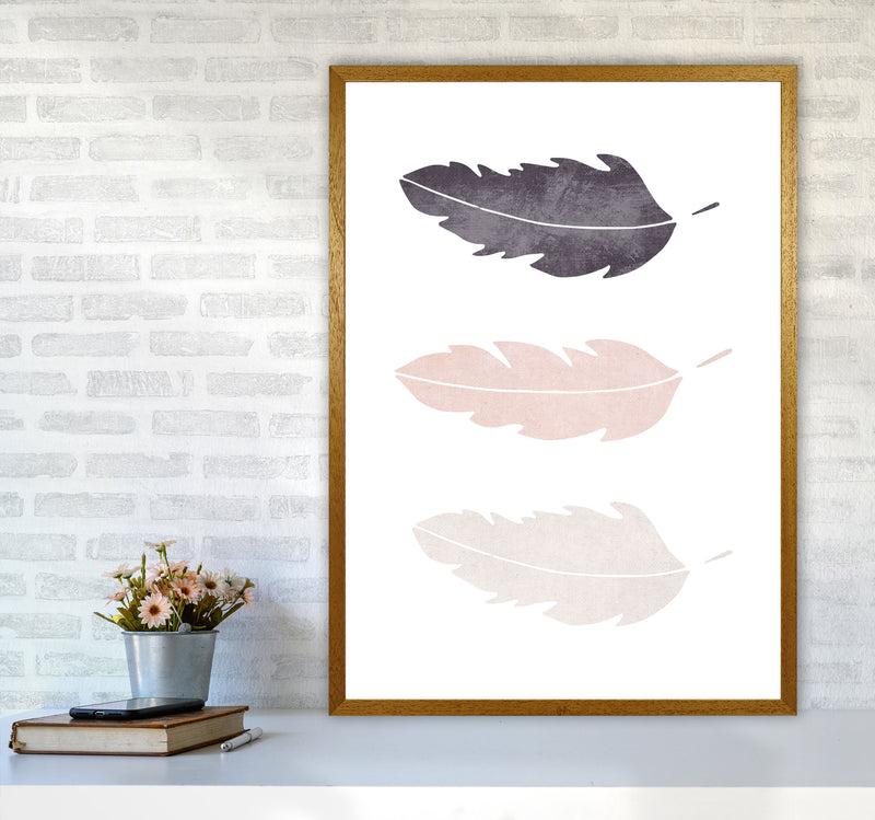 Feathers pink cotton Art Print by Pixy Paper A1 Print Only