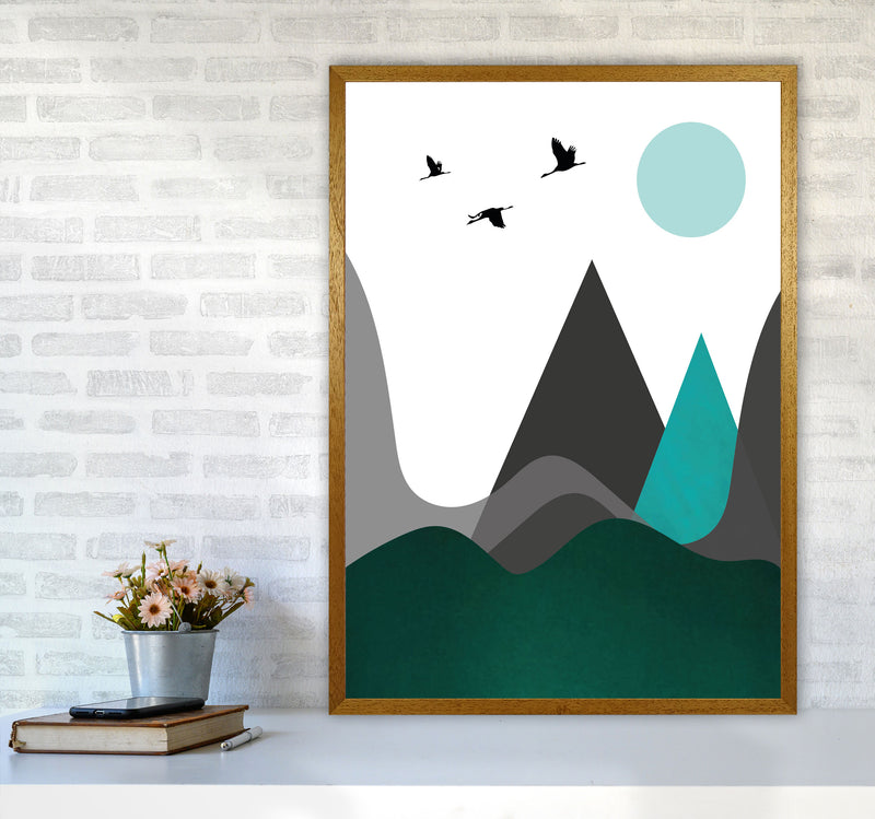 Hills and mountains emerald Art Print by Pixy Paper A1 Print Only