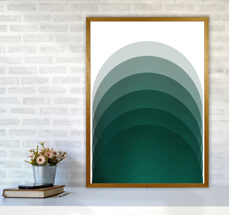 Gradient Sun rising emerald Art Print by Pixy Paper A1 Print Only