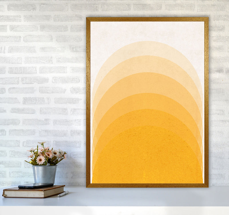 Gradient Sun rising mustard Art Print by Pixy Paper A1 Print Only
