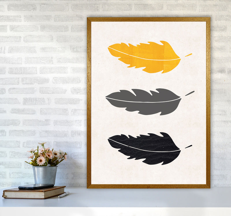 Feathers Mustard Art Print by Pixy Paper A1 Print Only