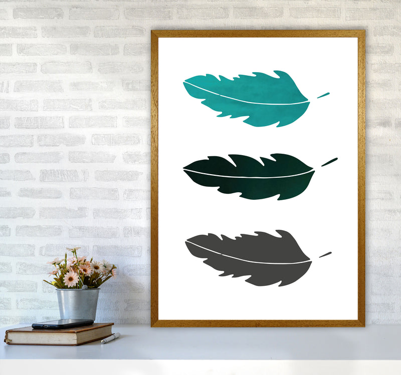 Feathers Emerald Art Print by Pixy Paper A1 Print Only