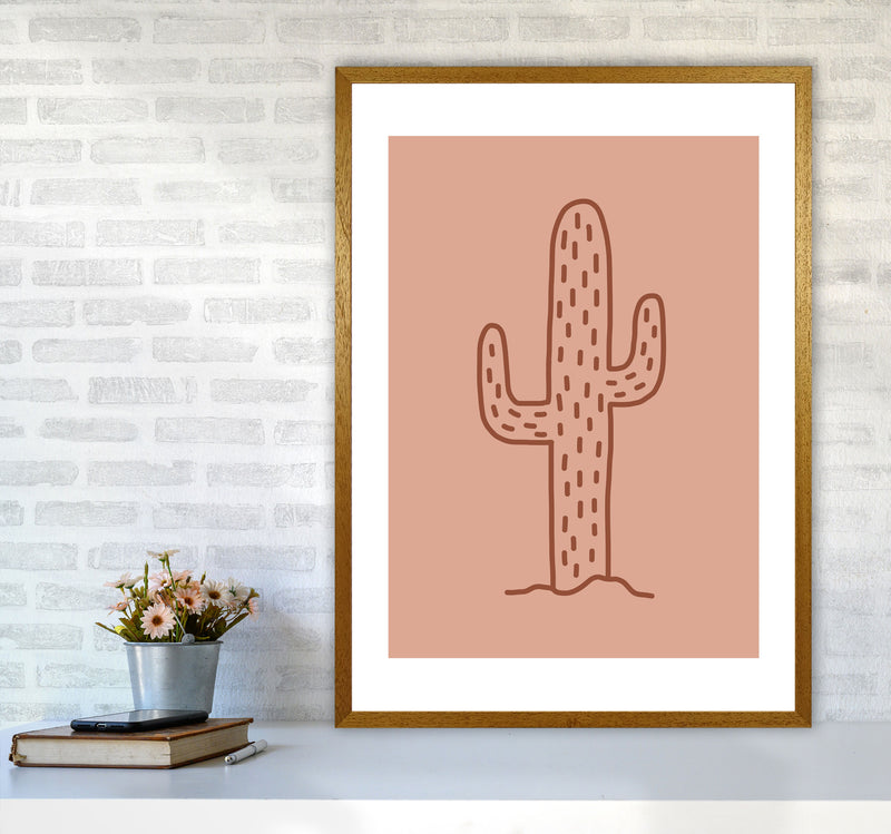 Autumn Warm Cactus abstract Art Print by Pixy Paper A1 Print Only
