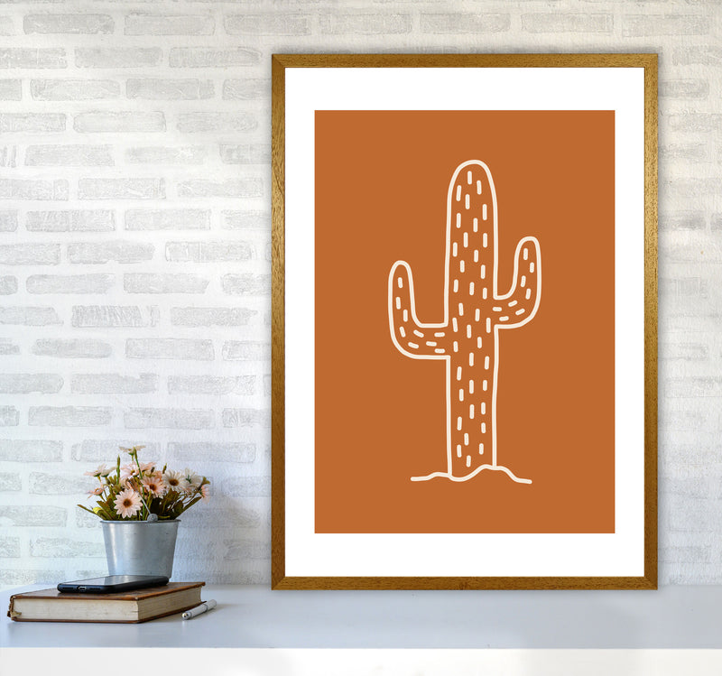 Autumn Cactus Burnt Orange abstract Art Print by Pixy Paper A1 Print Only