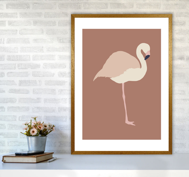 Autumn Flamingo abstract Art Print by Pixy Paper A1 Print Only
