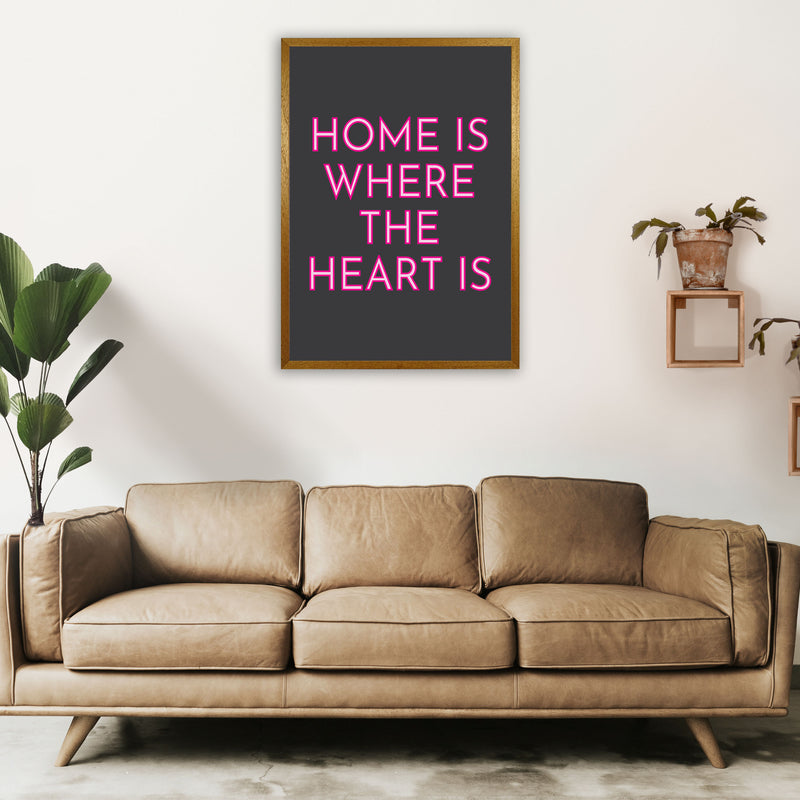 Home Is Where The Heart Is Neon Art Print by Pixy Paper A1 Print Only