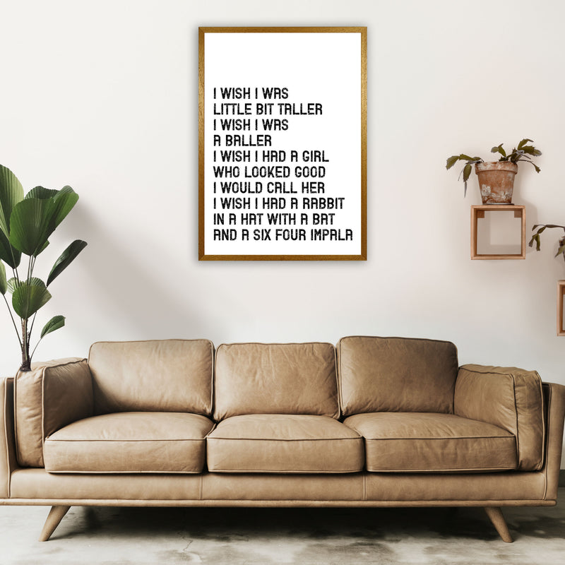 I Wish I Was A Baller Art Print by Pixy Paper A1 Print Only