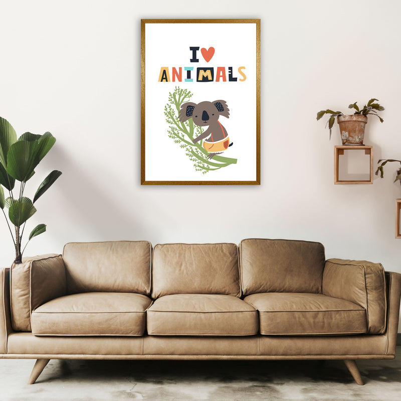 I love animals koala Art Print by Pixy Paper A1 Print Only