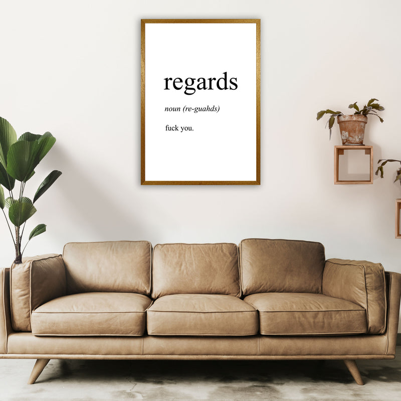 Regards Definition Art Print by Pixy Paper A1 Print Only