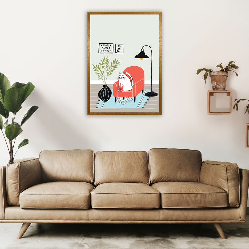 Home Sweet Home Cat Art Print by Pixy Paper A1 Print Only