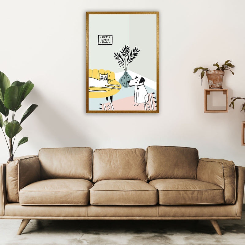 Dog and Cat Chat Art Print by Pixy Paper A1 Print Only