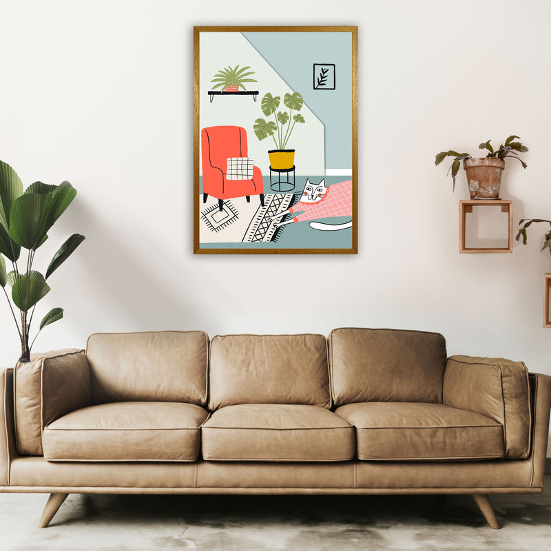 Cat At Home Art Print by Pixy Paper A1 Print Only