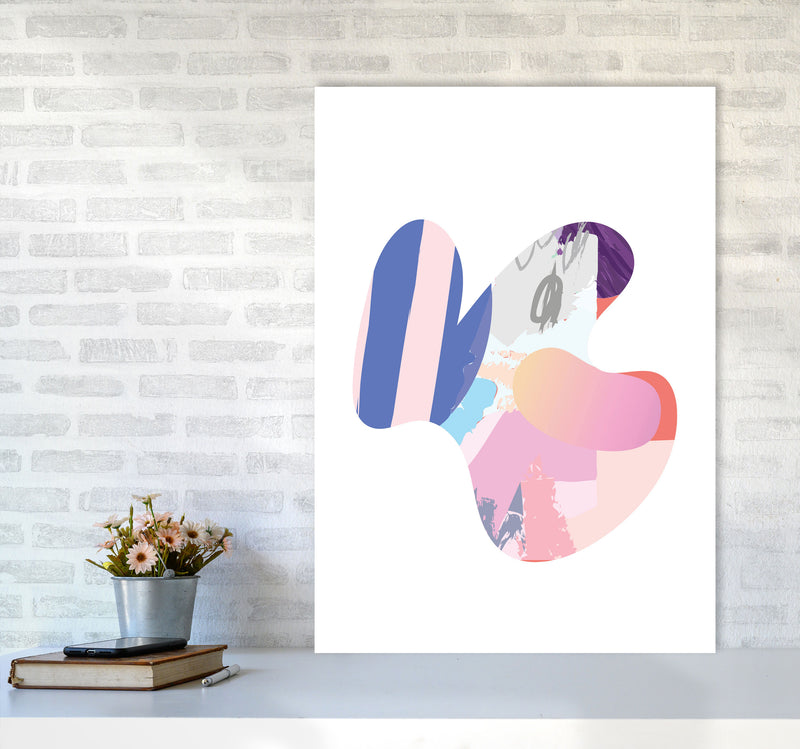 Pink Abstract Butterfly Shape Modern Print A1 Black Frame