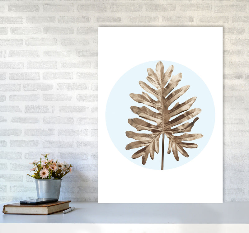 Abstract Blue Leaf Modern Print, Framed Botanical & Nature Art Print A1 Black Frame