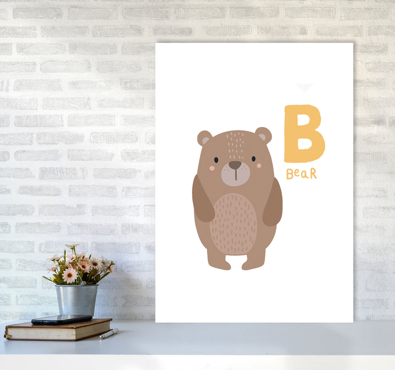 Alphabet Animals, B Is Forbear Framed Nursey Wall Art Print A1 Black Frame