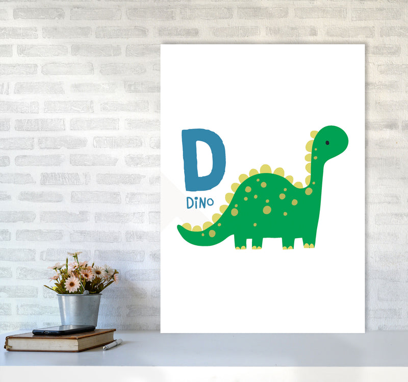 Alphabet Animals, D Is For Dino Framed Nursey Wall Art Print A1 Black Frame