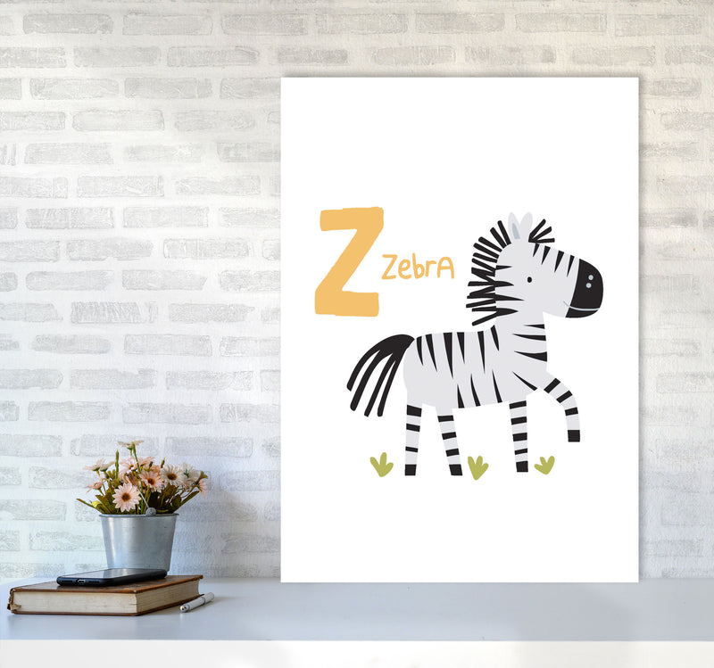 Alphabet Animals, Z Is For Zebra Framed Nursey Wall Art Print A1 Black Frame