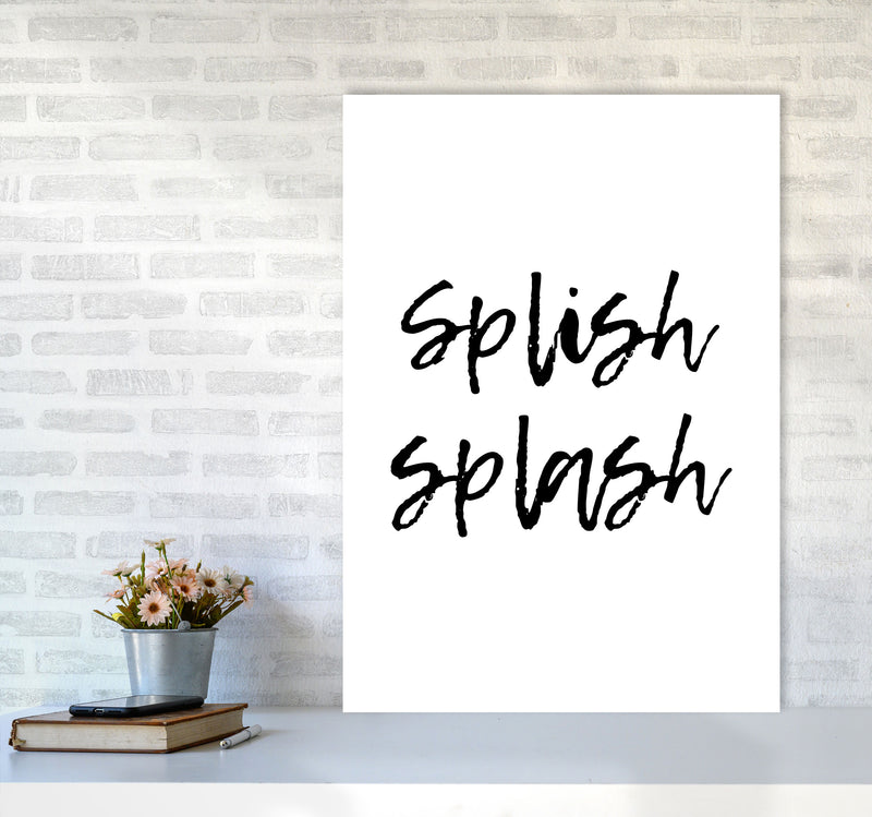Splish Splash, Bathroom Modern Print, Framed Bathroom Wall Art A1 Black Frame