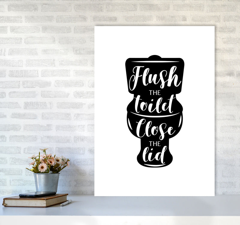 Flush The Toilet, Bathroom Modern Print, Framed Bathroom Wall Art A1 Black Frame