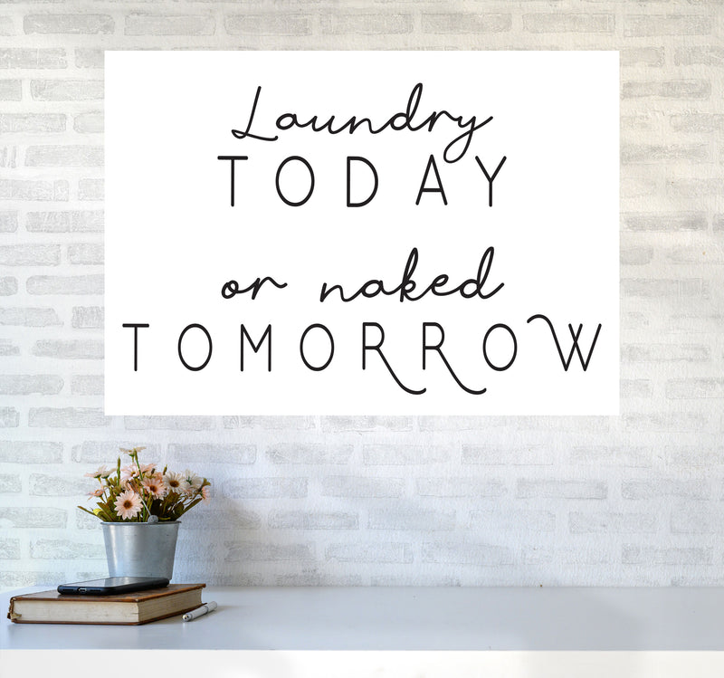 Laundry Today Landscape, Bathroom Modern Print, Framed Bathroom Wall Art A1 Black Frame