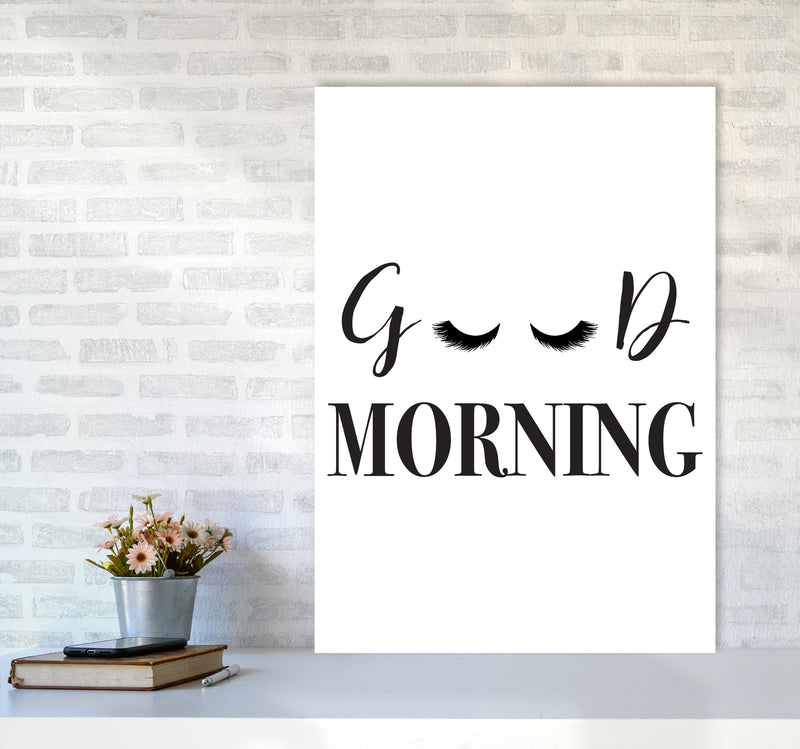 Good Morning Lashes Framed Typography Wall Art Print A1 Black Frame