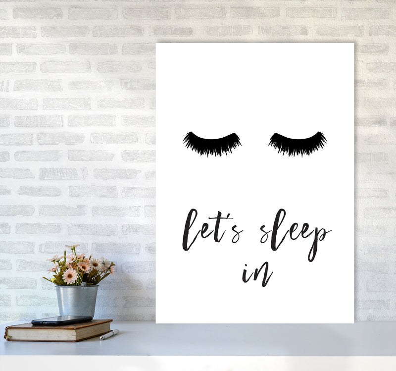 Lets Sleep In Lashes Framed Typography Wall Art Print A1 Black Frame