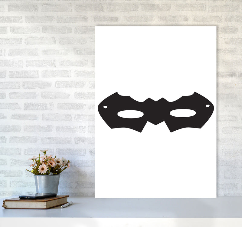 Superhero Mask Framed Nursey Wall Art Print A1 Black Frame