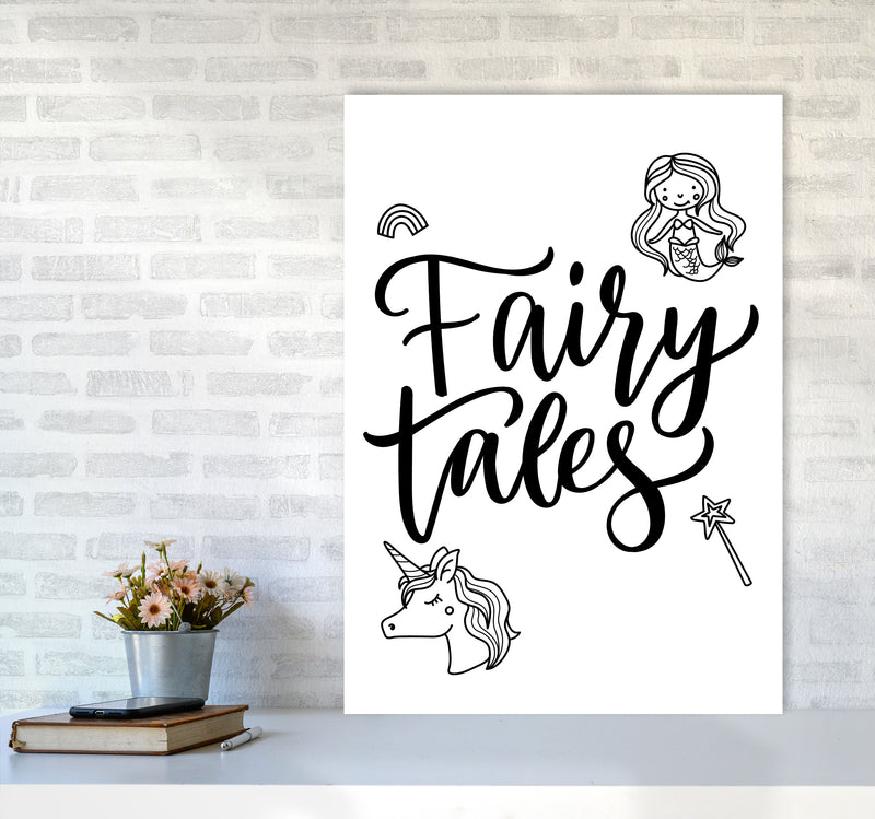 Fairy Tales Black Framed Nursey Wall Art Print A1 Black Frame