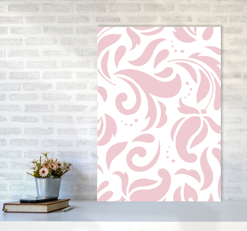 Pink Floral Pattern Modern Print A1 Black Frame