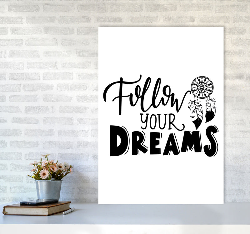 Follow Your Dreams Framed Typography Wall Art Print A1 Black Frame