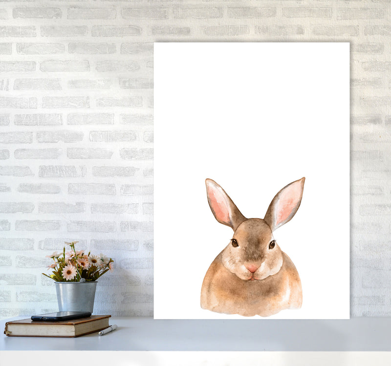 Forest Friends, Cute Bunny Modern Print Animal Art Print A1 Black Frame