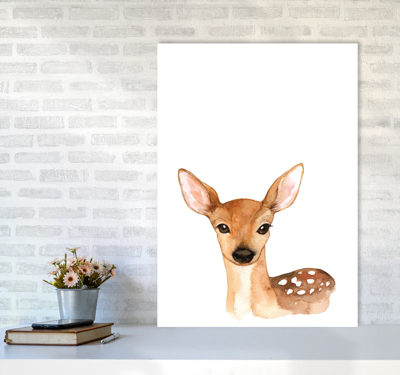 Forest Friends, Cute Deer Modern Print Animal Art Print A1 Black Frame