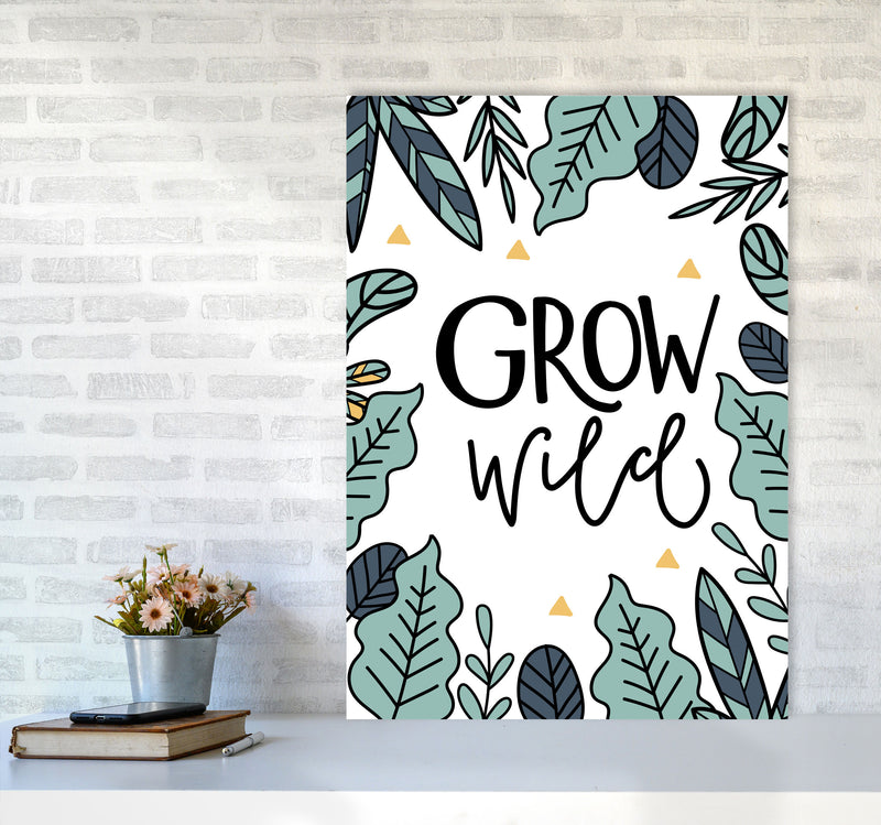 Grow Wild Floral Modern Print, Framed Kitchen Wall Art A1 Black Frame