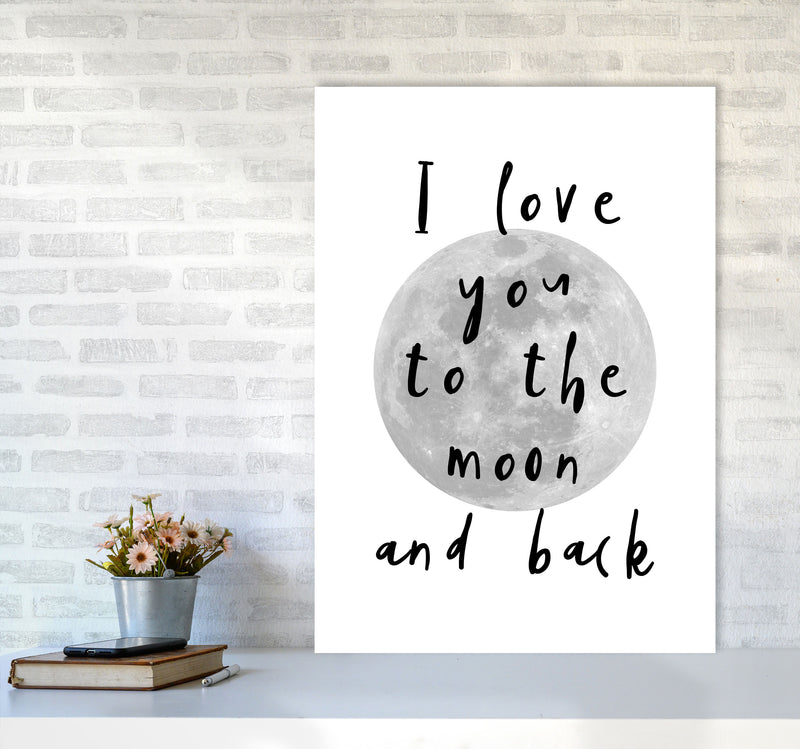 I Love You To The Moon And Back Black Framed Typography Wall Art Print A1 Black Frame